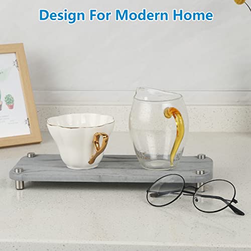 TGIFGO Instant Dry Sink Organizer Kitchen Sink Caddy Fast Drying Stone Sink Tray Bathroom Organizer with Stainless Steel Feet Natural Diatomaceous Prevent Moisture Buildup