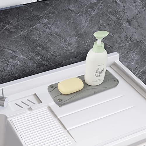 TGIFGO Instant Dry Sink Organizer Kitchen Sink Caddy Fast Drying Stone Sink Tray Bathroom Organizer with Stainless Steel Feet Natural Diatomaceous Prevent Moisture Buildup