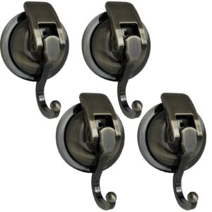 yssiladi suction cup hooks heavy duty vacuum suction shower hooks glass suction cup hooks bathroom robe hooks reusable, no hole punched, for garland decoration (bronze, 4 pack)