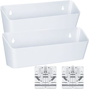 2 pack tip out tray for sink with hinges 11 inch front sink drawer tip out tray kit false drawer front clips flip sponge holder for kitchen, white