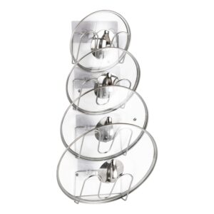 yqh cabinet door pot lid rack, kitchen wall pot lid organizer set of 4, lid holder, 304 stainless steel storage rack for pot lids, chopping boards