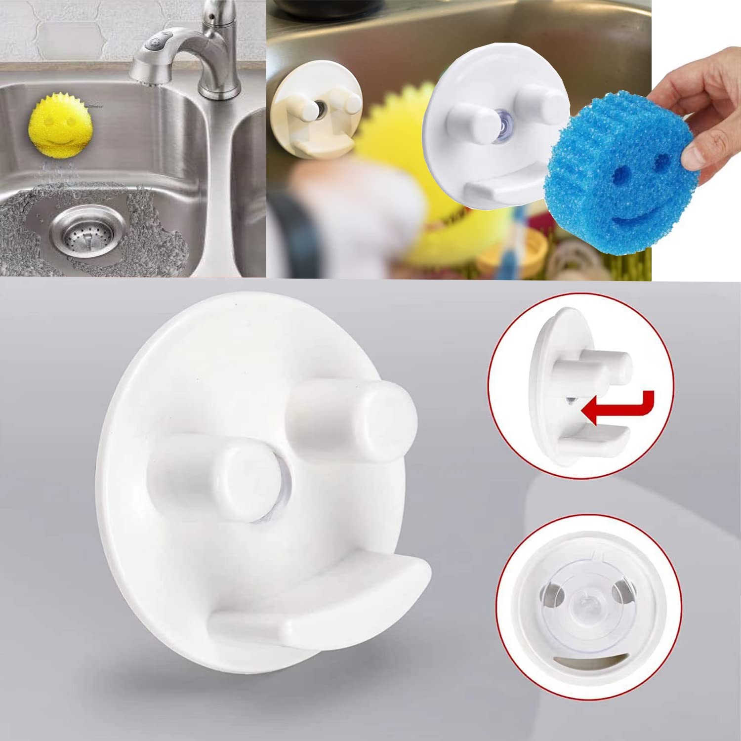 FUNOWN Sponge Holder,2 pack Sponge Holder for Kitchen Bathroom Sink Suction Cup Installation Sponge Organizer for Kitchen/Bathroom Sink (Sponges Not Included)