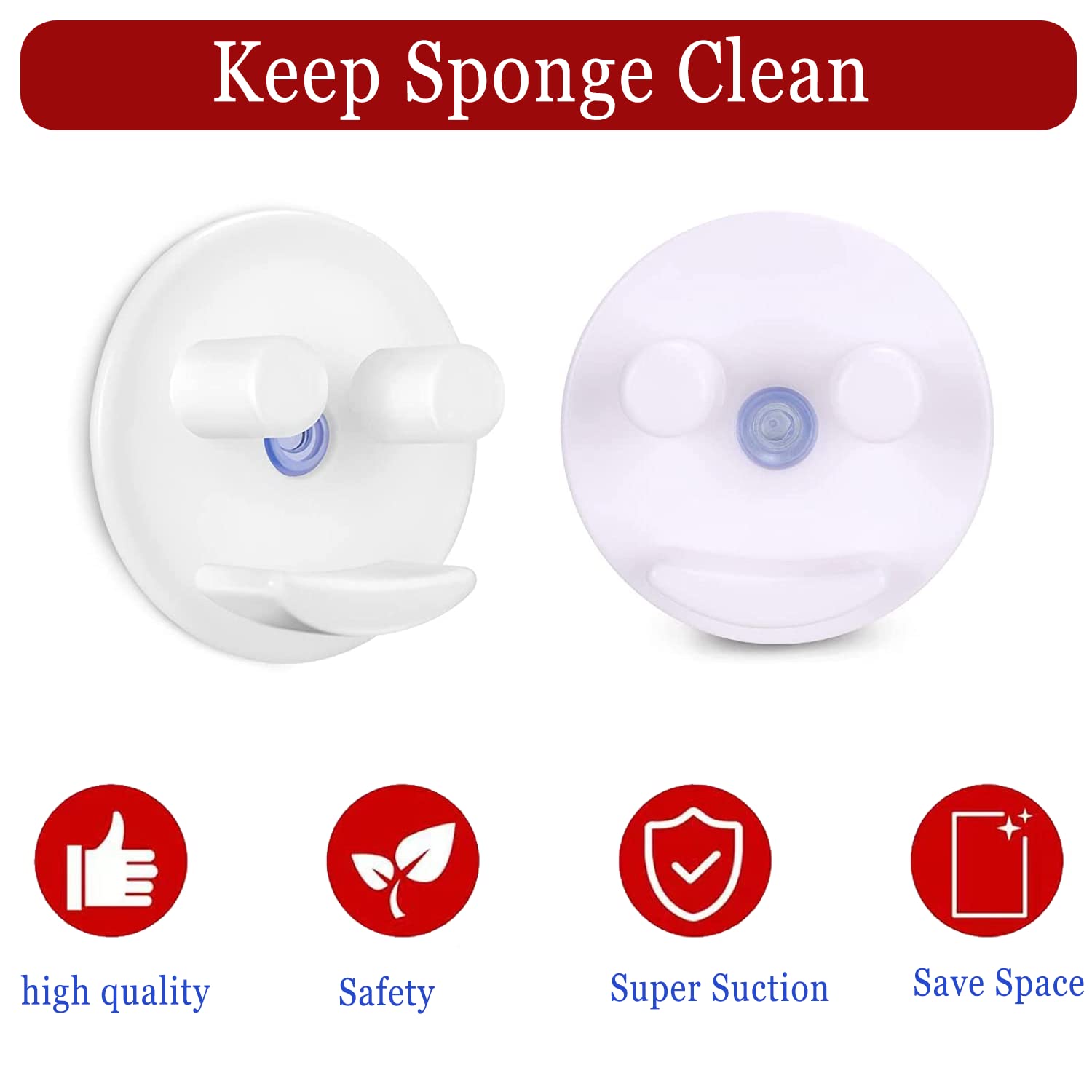 FUNOWN Sponge Holder,2 pack Sponge Holder for Kitchen Bathroom Sink Suction Cup Installation Sponge Organizer for Kitchen/Bathroom Sink (Sponges Not Included)