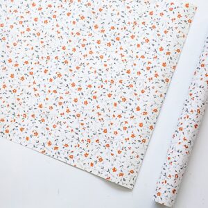 Orange Floral Self Adhesive Vinyl Drawer Shelf Liner Contact Paper for Lining Kitchen Cabinets Shelves Drawer Dresser Furniture Wall Arts and Crafts