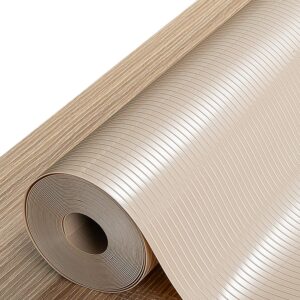 sinhrinh drawer and shelf liner, 17.5in x 20ft non slip non adhesive cabinet liner for kitchen and desk - beige ribbed