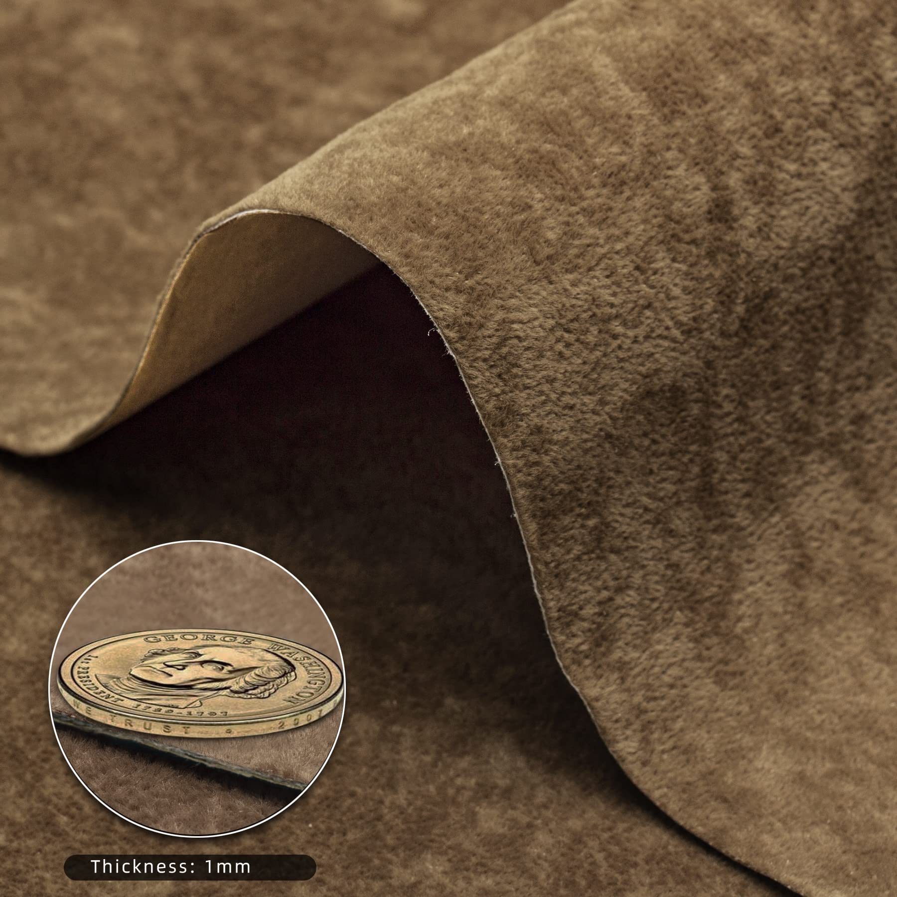 Iced Velvet Flock Self Adhesive Velvet Flocking Liner for Jewelry Drawer Velvet Lining for Jewelry Box Velvet Drawer Liner Roll Felt Fabric Soft Velvet Drawer Liner 14.2" x 98" (Brown)