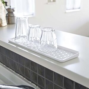 YAMAZAKI Sink Home Glass Plastic | Drainer Tray, One Size, White