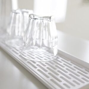 YAMAZAKI Sink Home Glass Plastic | Drainer Tray, One Size, White