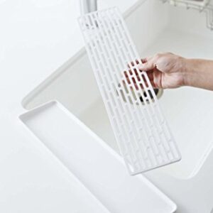 YAMAZAKI Sink Home Glass Plastic | Drainer Tray, One Size, White