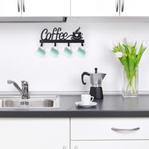 CUKE2BEET Wall Mounted Coffee Mug Holder, Wall Coffee Mug Rack Cup Holder Rack Mug Organizer Rack Coffee Mug Hanger for Coffee Bar, Kitchen Utensils Display