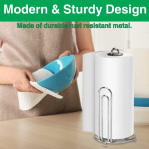 BaHoki Essentials Metal Paper Towel Holder - Countertop Dispenser for Contemporary Modern or Classic Kitchen and Bathroom - Accommodates All Roll Sizes (Copper)