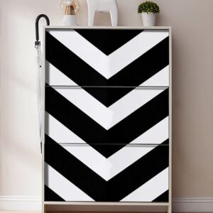 17.3"x118" Peel and Stick Wallpaper Black and White Contact Paper Removable Wallpaper Stripe Self-Adhesive Contact Paper Waterproof Wallpaper Decorative for Wall Covering Cabinets Shelves Liner