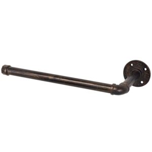 mygift wall mounted paper towel holder with brushed bronze metal industrial pipe finish