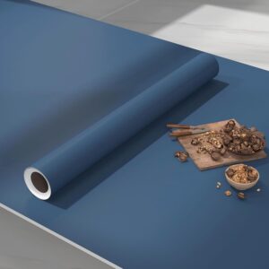 viopvery blue wallpaper peel and stick 15.7"x393" solid blue wall paper pull and stick contact paper for cabinets waterproof self-adhesive wall covering for bedroom countertop desk decor