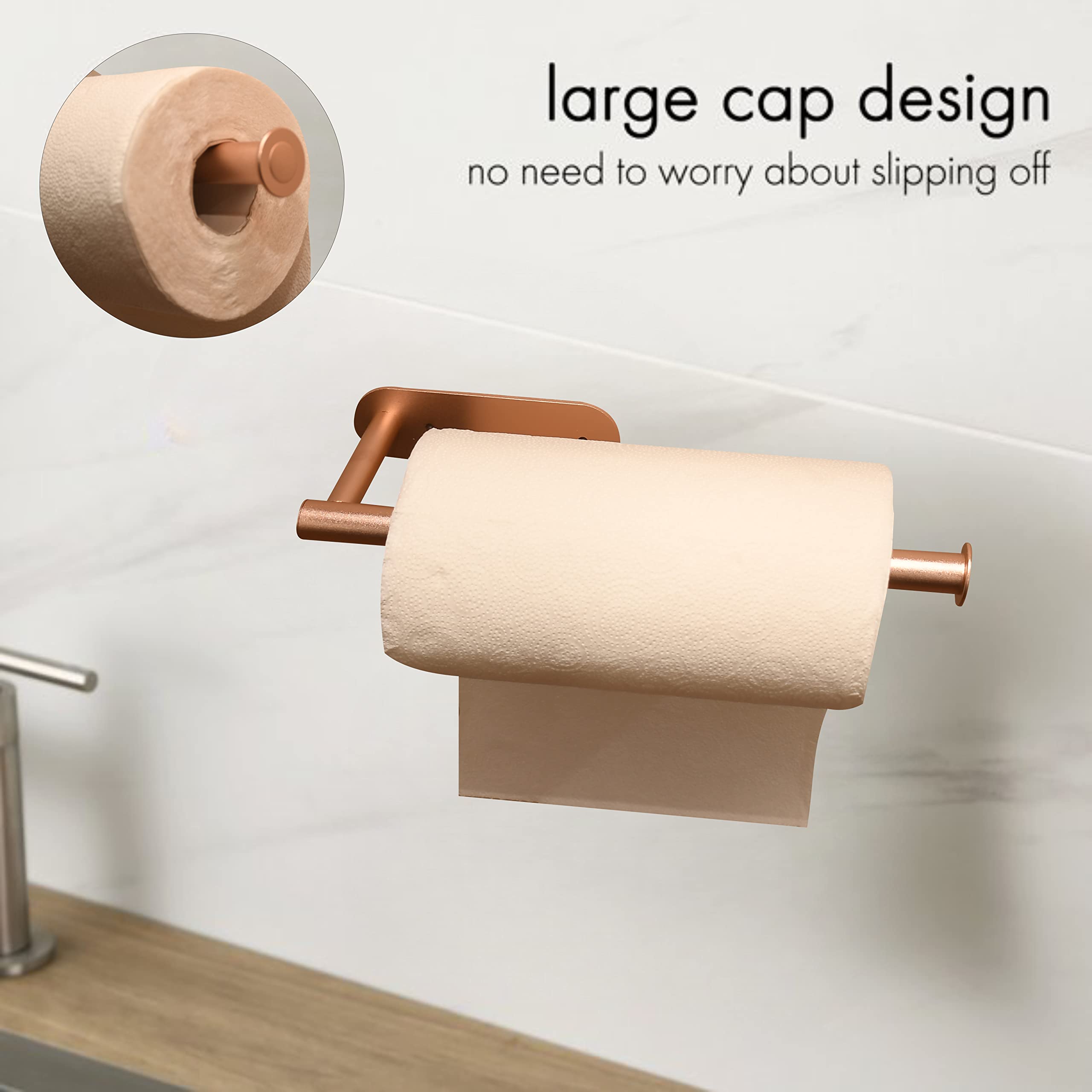Paper Towel Holder for Kitchen - Drilling Free Wall Mount Paper Towel Holder, Aluminium Paper Towel Rack with Adhesive and Screws, Adhesive Paper Towel Holder Under Cabinet.