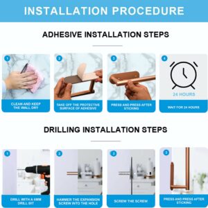 Paper Towel Holder for Kitchen - Drilling Free Wall Mount Paper Towel Holder, Aluminium Paper Towel Rack with Adhesive and Screws, Adhesive Paper Towel Holder Under Cabinet.