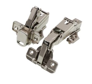 decobasics lazy susan, pie-corner kitchen cabinet hinge set for folding doors. 165 degree nickle plated iron concealed hinges with plates for face frame and frameless cabinets.