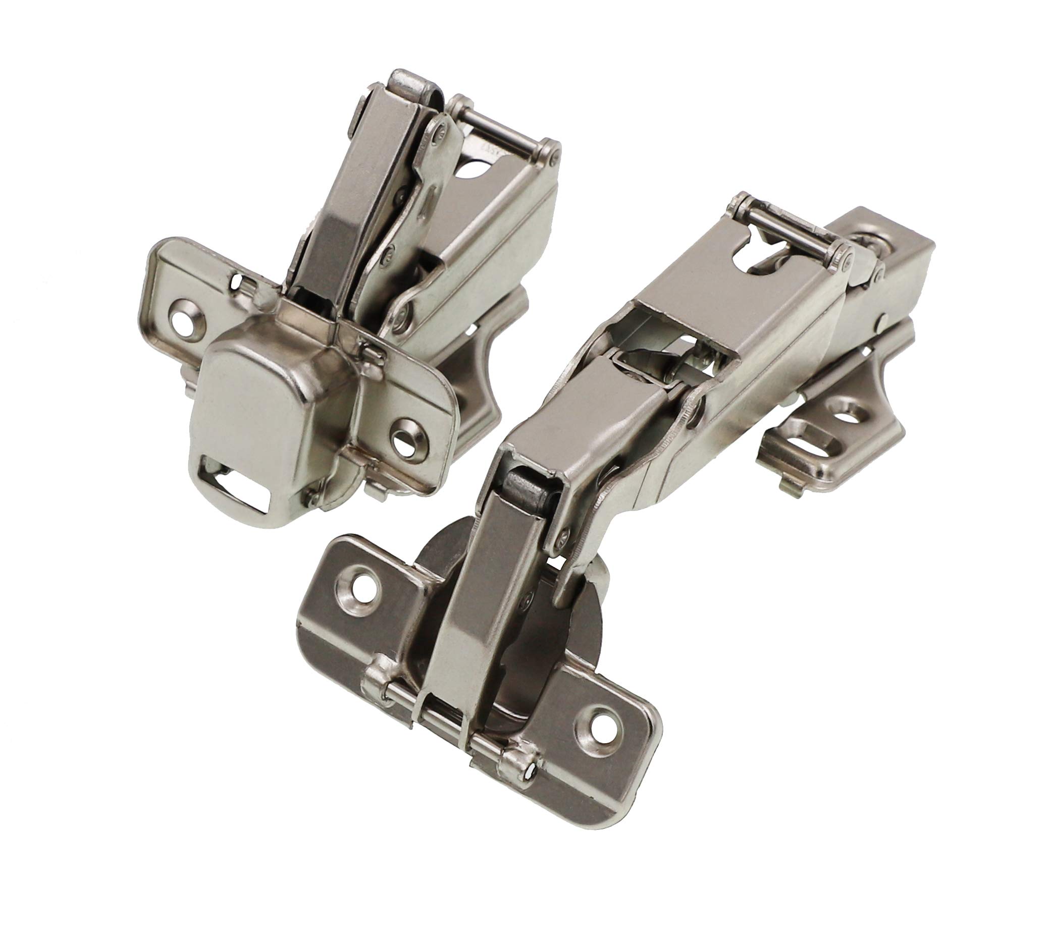 DECOBASICS Lazy Susan, Pie-Corner Kitchen Cabinet Hinge Set for Folding Doors. 165 Degree Nickle Plated Iron Concealed Hinges with Plates for Face Frame and Frameless Cabinets.