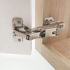 DECOBASICS Lazy Susan, Pie-Corner Kitchen Cabinet Hinge Set for Folding Doors. 165 Degree Nickle Plated Iron Concealed Hinges with Plates for Face Frame and Frameless Cabinets.