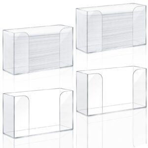 pack of 4 paper towel dispenser countertop acrylic folded paper towel holder, 11.4''w x 4.2''d x 6.7''h, clear guest napkin dispenser for z-fold c-fold multi-fold paper towels