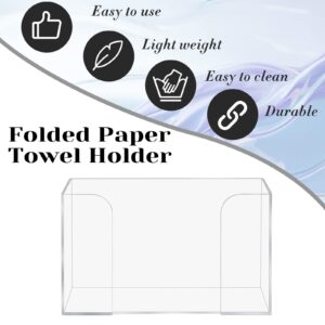 Pack of 4 Paper Towel Dispenser Countertop Acrylic Folded Paper Towel Holder, 11.4''W x 4.2''D x 6.7''H, Clear Guest Napkin Dispenser for Z-fold C-fold Multi-fold Paper Towels