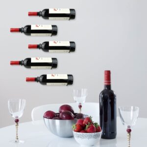 AQAREA Wall-Mounted Wine Hook: Hanging Wine Bottle Wall Holder - Set of 6 Metal Wall Red Wine Rack