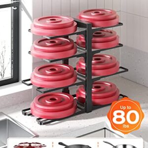 MUDEELA 8-Tier Adjustable Heavy Duty Pan Organizer Rack for Cabinet and Pots and Pans Organizer Rack for Cabinet Bundle