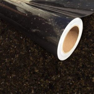 instant granite countertop vinyl laminate sheet | peel & stick | durable self-adhesive paper resists heat, stains, water | kitchen & bath | 36” x 72” | granite design | black (6ft)