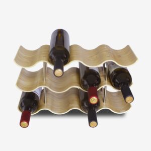 Bellglee 12 Bottles Wine Racks Countertop for Shelf, 3-Tier Wooden Wine Bottle Holder Stand, freestanding Wine Storage for Inside Cabinet Organizer for Home Décor, Bar and Pantry