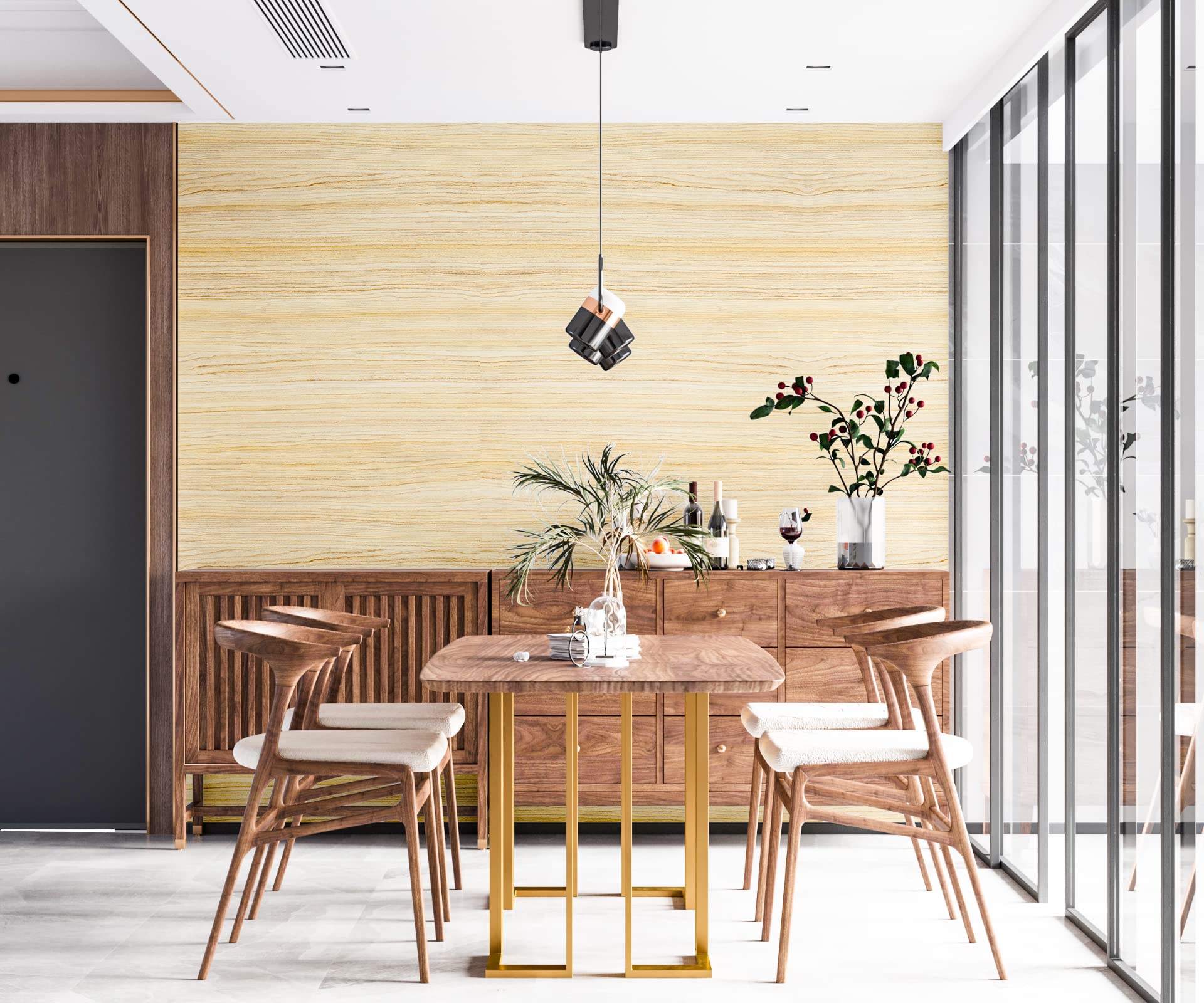 WIFEA 23.6"x 197" Wood Contact Paper Wood Grain Wallpaper Peel and Stick Self Adhesive Vinyl Film Removable Waterproof, Contact Paper for Cabinets Countertops Tabletop Walls, Brown Wood Textured