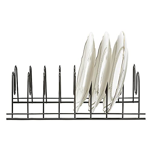 SANNO Pan Pot Lid Holder Kitchen Lid Rack Organizer for Plates, Cutting Boards Bakeware, Cooling Racks, Pots & Pans, Serving Trays stain,stainless steel nickel