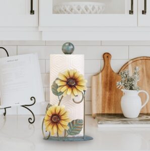 sunflower paper towel holder-kitchen decor and accessories- decorations indoor dish set holder- rustic house decor farmhouse-sunflower decor stand for countertops