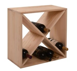 justincity 24 bottles of modular bamboo and wood wine rack, stackable cube wine rack, easy to assemble, suitable for kitchen, wine cellar storage room and bar