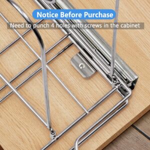 Pull Out Pot and Pan Organizer for Cabinet, Slide Out Pans and Pots Lid Holder Cutting Board Organizer (Include Water Tray)
