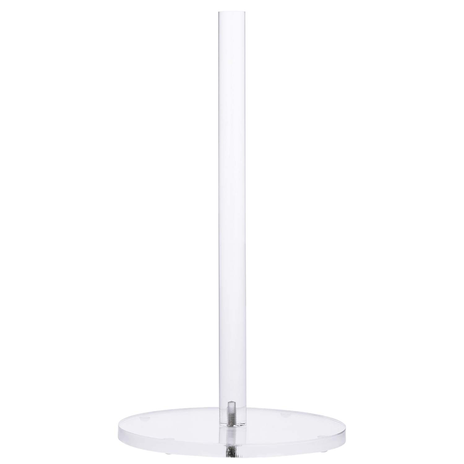 MyGift Clear Acrylic Kitchen Countertop Paper Towel Holder Stand with Round Base, Vertical Design Paper Roll Dispenser