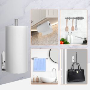 Adjustable Paper Towel Holder,Under Cabinet Paper Towel Rack for Kitchen,Toilet Paper Holder,Wall Mount,Towel Rack, Stainless Steel Multipurpose Self Adhesive or Screw Drilling