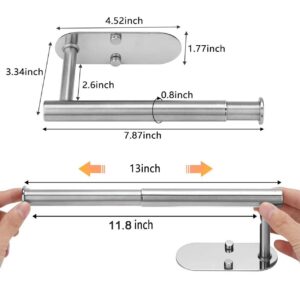 Adjustable Paper Towel Holder,Under Cabinet Paper Towel Rack for Kitchen,Toilet Paper Holder,Wall Mount,Towel Rack, Stainless Steel Multipurpose Self Adhesive or Screw Drilling