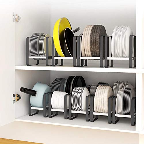 KODENG Kitchen Cabinet Storage Shelves Plates Dishes Chopping Board Storage Rack Bowl Cup Holder Multifunction Kitchen Closet Organizer (S)