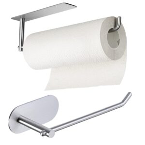 suntech paper towel holder + towel holder - self adhesive towel paper holder stick on wall, sus304 stainless steel