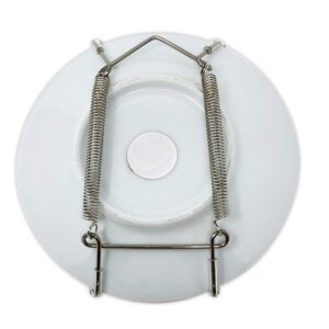 BANBERRY DESIGNS Chrome Vinyl Coated Plate Hanger 3.5 to 5 Inch Plate Hanger Set of 4 Hangers - Includes Hanging Hook and Nail