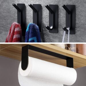 under cabinet paper towel holder + black wall hooks adhesive hooks