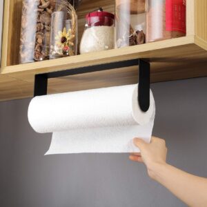 Under Cabinet Paper Towel Holder + Black Wall Hooks Adhesive Hooks