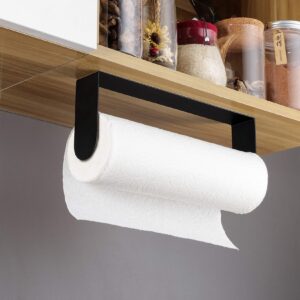 Under Cabinet Paper Towel Holder + Black Wall Hooks Adhesive Hooks