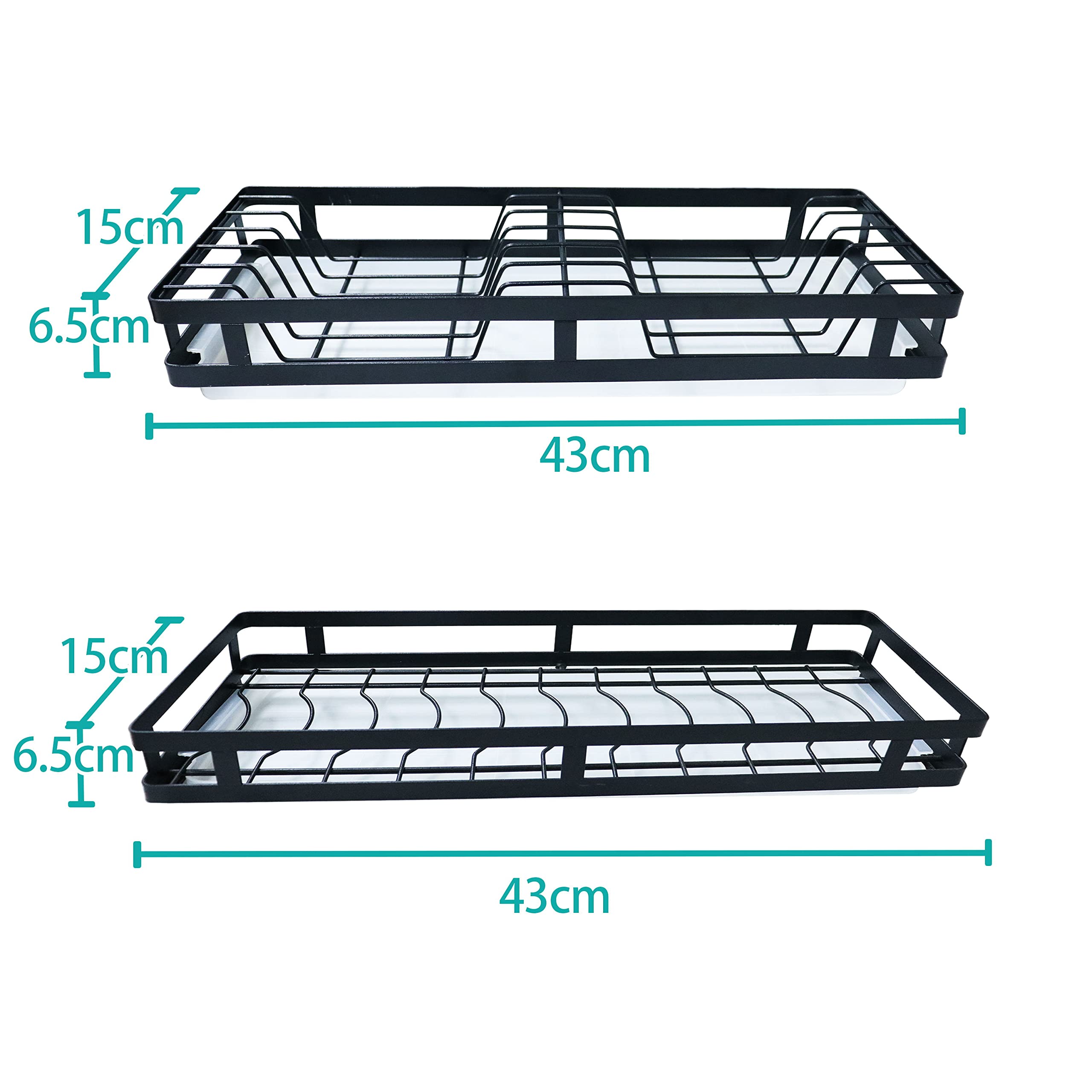 Supfirm Wall Mounted Stainless Steel Dish Drying Rack Fruit Vegetable Storage Basket with Drainboard and Hanging Chopsticks Cage Kitchen Shelf Utensils Organizer (2 Tier)