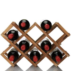 zlmc 10 bottles capacity foldable wine rack,home storage wine rack, countertop wine racks, suitable for families, bars, hotels,wine cellars, wine storage cabinets,restaurants