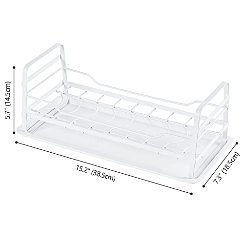 Poeland Bowl Rack with Drip Tray, Pantry Cabinet Organizer Rack for Kitchen Counter Cupboard