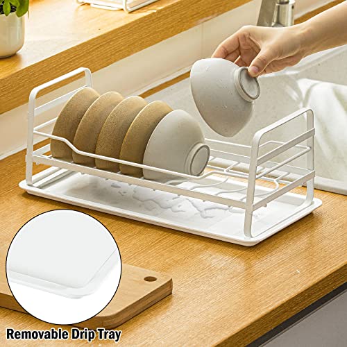 Poeland Bowl Rack with Drip Tray, Pantry Cabinet Organizer Rack for Kitchen Counter Cupboard