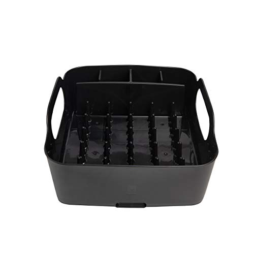 Umbra Tub Dish Drying Rack – Lightweight Self-Draining Dish Rack for Kitchen Sink and Counter at Home, RV or Motorhome, Smoke