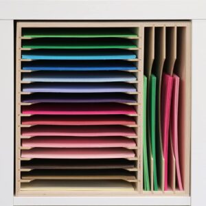 stamp-n-storage paper holder for 8.5"x11" paper - max for ikea (19 slots - fits ikea kallax shelving)