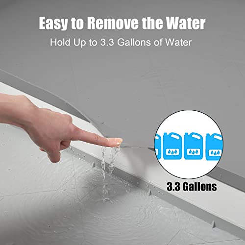 Under Sink Mat, 34" x 22" Waterproof Silicone Under Sink Liner,Under Sink Mat Kitchen & Bathroom Cabinet Liner, Raised Edge Under Sink Cabinet Mat,Prevent Drips, Leaks, Spills (Gray)